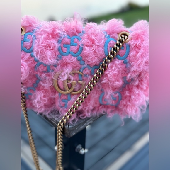NWT ✨GUCCI PINK Embroidered Small Gg Marmont Shoulder Bag NWT!!✨ - Picture 5 of 16